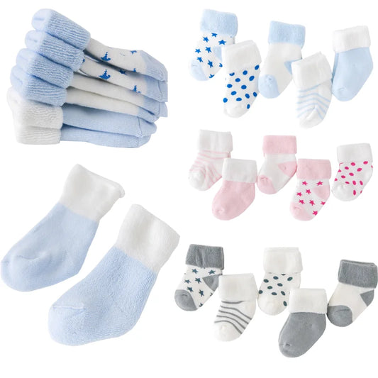 5-Pair Set: Baby Winter Warm Socks - Thick, Cozy, and Perfect for Cold Weather - SweetPeaShop