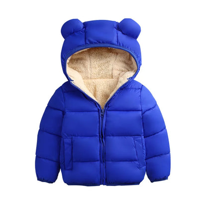 Winter Snow Suit for Kids - 3D Ear Hooded Down Jacket (0-3 Years) | Unisex Baby Boys & Girls Coat - SweetPeaShop