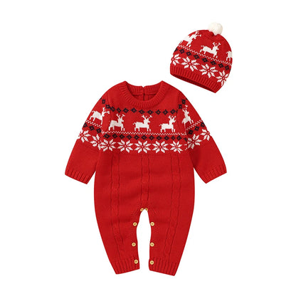 Christmas Baby Elk Romper & Hat Set - SweetPeaShop Exclusive - SweetPeaShop