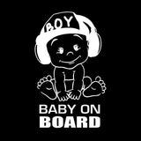 Baby On Board Car Stickers Window Funny Cute Boy Automobiles Exterior Accessories Vinyl Decals, 18cm x 12cm - SweetPeaShop