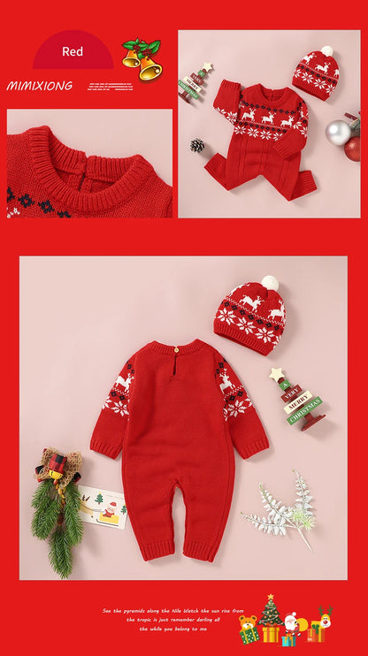 Christmas Baby Elk Romper & Hat Set - SweetPeaShop Exclusive - SweetPeaShop