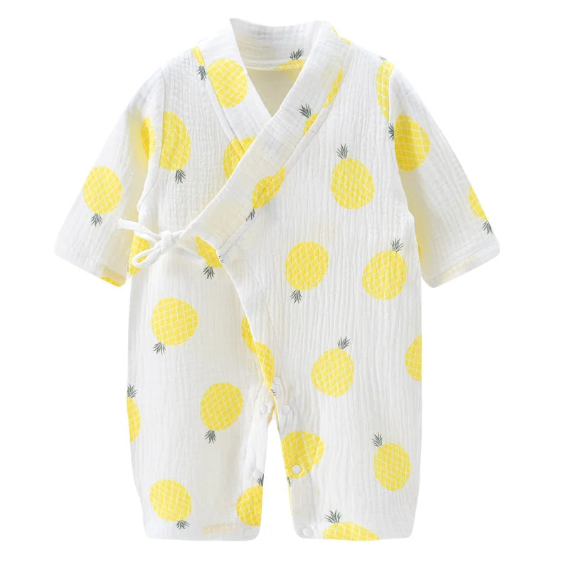Baby Muslin Cotton Long Sleeve Romper - Unisex Newborn Jumpsuit - SweetPeaShop