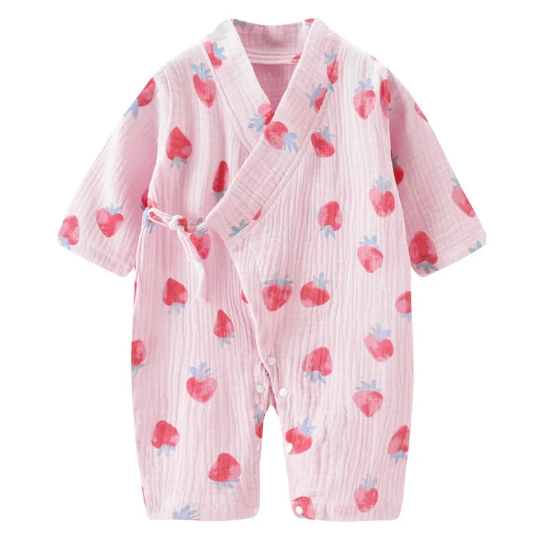 Baby Muslin Cotton Long Sleeve Romper - Unisex Newborn Jumpsuit - SweetPeaShop