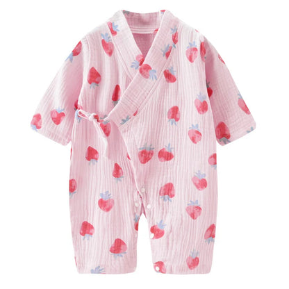 Baby Muslin Cotton Long Sleeve Romper - Unisex Newborn Jumpsuit - SweetPeaShop