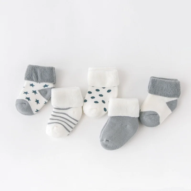 5-Pair Set: Baby Winter Warm Socks - Thick, Cozy, and Perfect for Cold Weather - SweetPeaShop