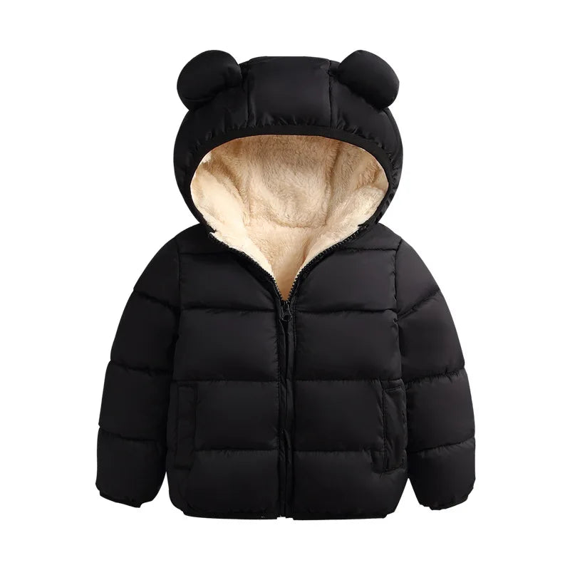 Winter Snow Suit for Kids - 3D Ear Hooded Down Jacket (0-3 Years) | Unisex Baby Boys & Girls Coat - SweetPeaShop