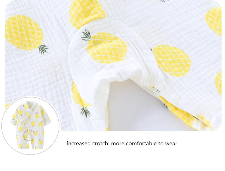 Baby Muslin Cotton Long Sleeve Romper - Unisex Newborn Jumpsuit - SweetPeaShop