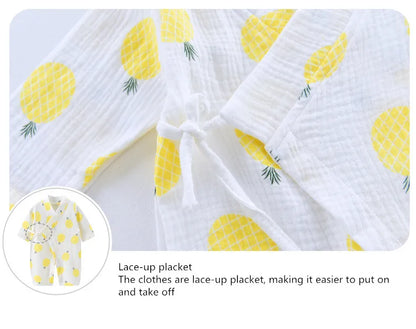 Baby Muslin Cotton Long Sleeve Romper - Unisex Newborn Jumpsuit - SweetPeaShop