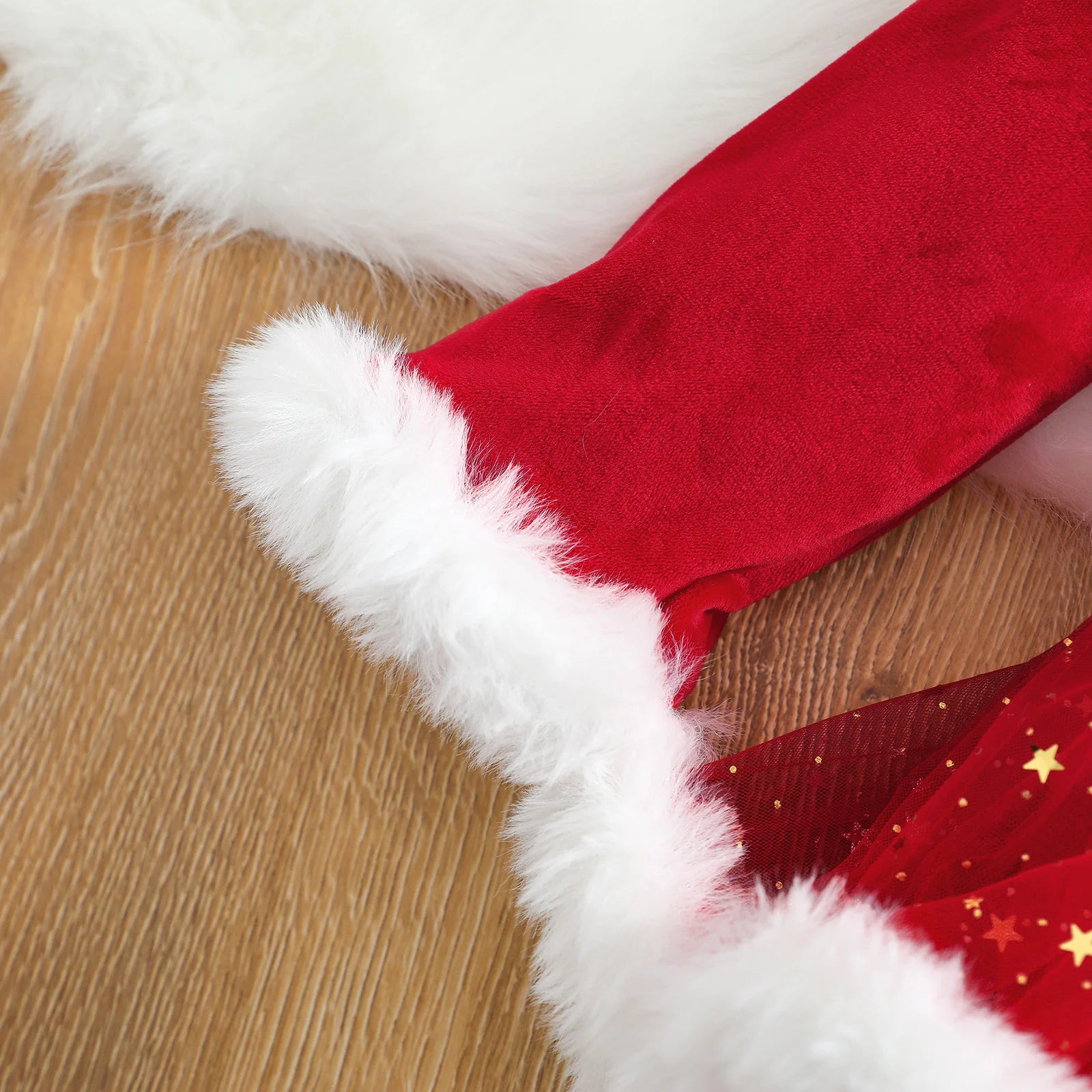 Baby Girl Christmas Romper with Sequin Skirt & Headband - SweetPeaShop