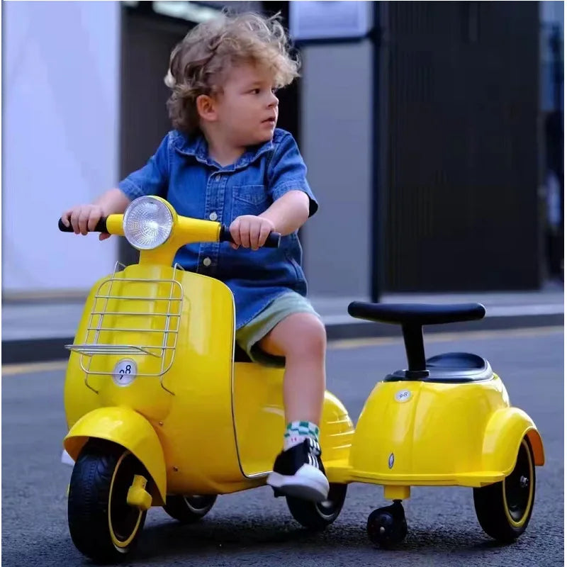 Kids Electric Motorcycle with Remote Control – Double Seat Rechargeable Tricycle for Boys & Girls - SweetPeaShop