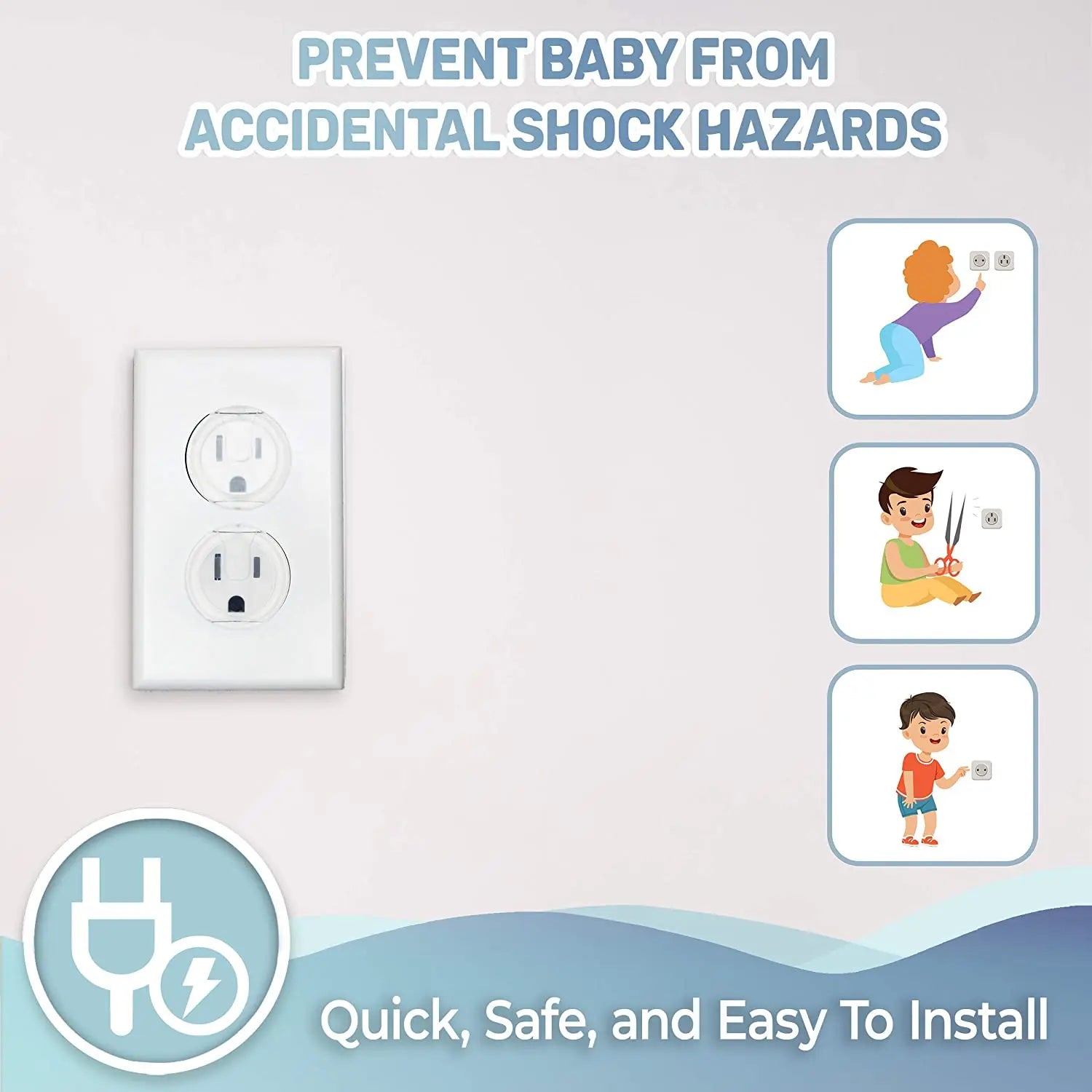 10pcs Baby Proofing Electric Plug Protectors – American Standard Outlet Covers for Child Safety - SweetPeaShop