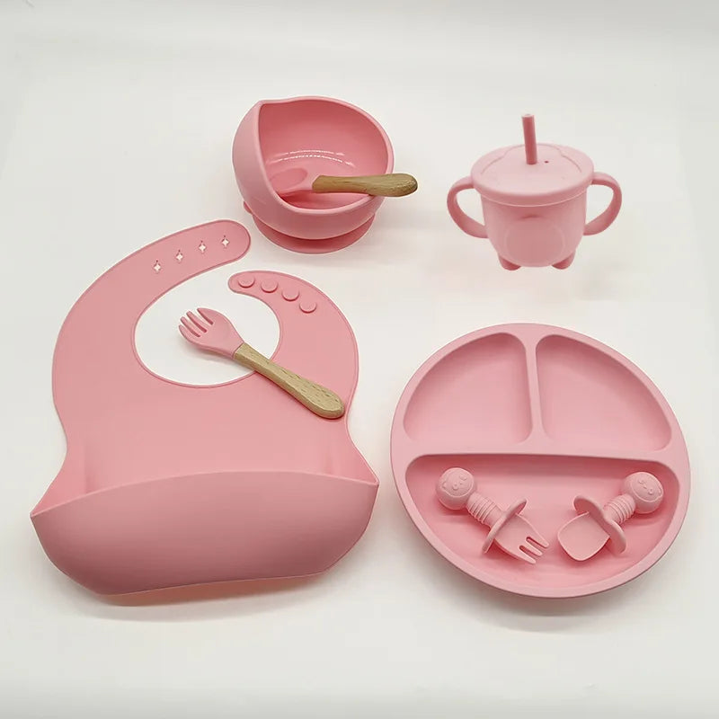 8-Piece Silicone Baby Tableware Set with Suction Cups – BPA-Free, FDA-Certified Baby Feeding Set - SweetPeaShop