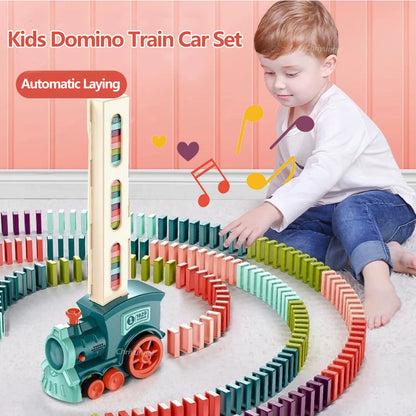 Domino Train for Kids – Automatic Laying Electric Car Set with Colorful Dominoes – Educational Toy for Boys and Girls – Perfect Gift for Ages 3+ - SweetPeaShop