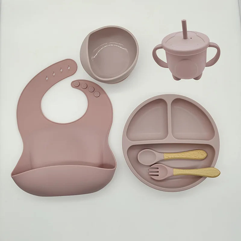 8-Piece Silicone Baby Tableware Set with Suction Cups – BPA-Free, FDA-Certified Baby Feeding Set - SweetPeaShop