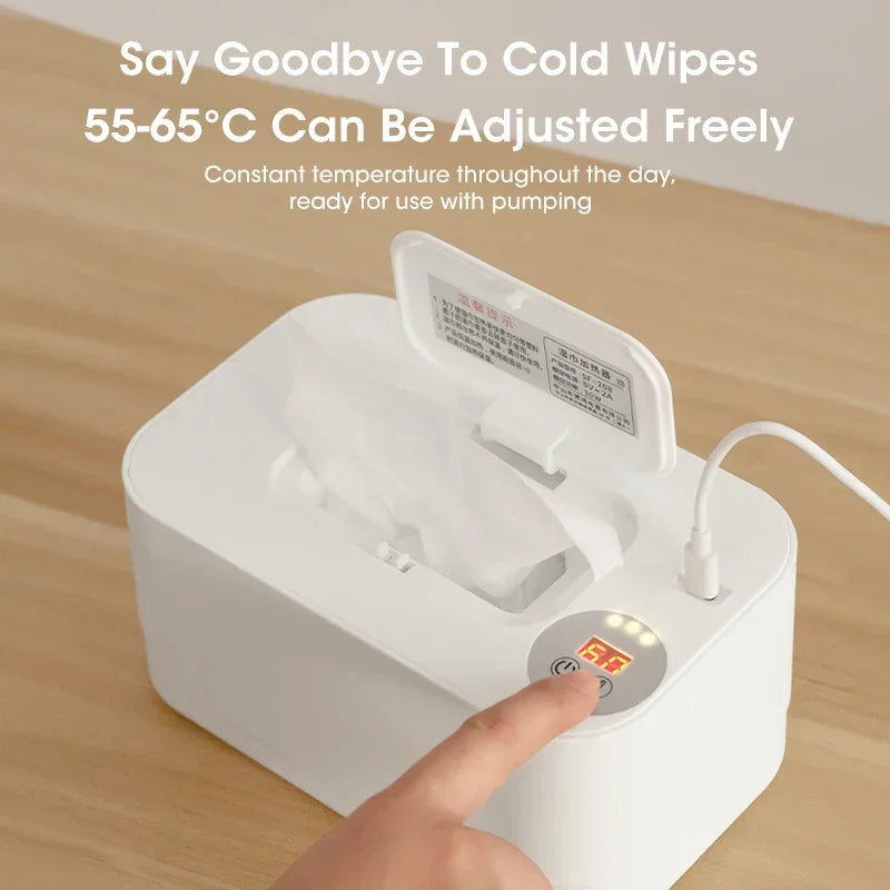 Portable USB Baby Wipe Warmer with LED Display – Perfect for Home & Trave - SweetPeaShop