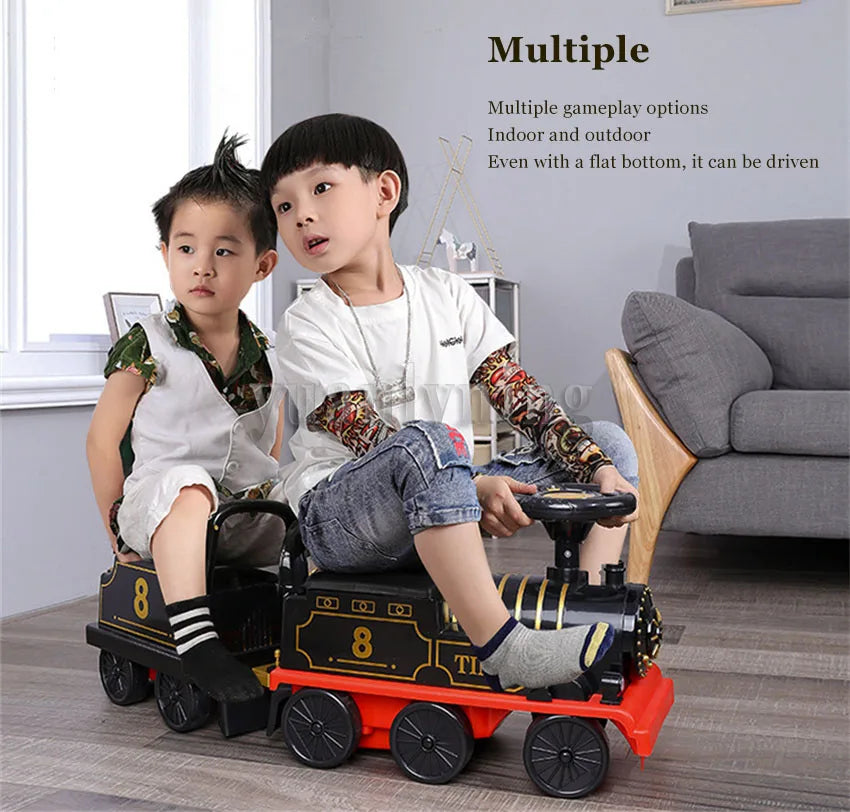 Child Electric Train Riding Toy with Rail Car Set – Perfect Christmas Gift for Kids - SweetPeaShop