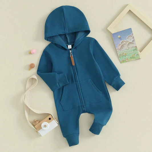 Cozy Hooded Baby Jumpsuit - SweetPeaShop Exclusive