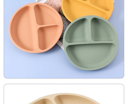 Toddler Feeding Essentials Silicone Set – Divided Plate, Bowl & Utensils - SweetPeaShop