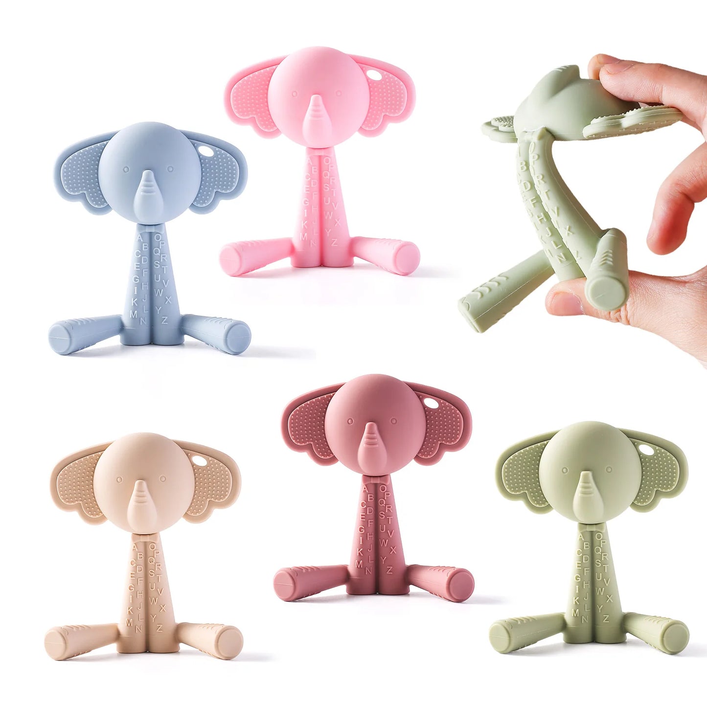 Baby Elephant/ Bear Teether Rattle - SweetPeaShop Exclusive - SweetPeaShop