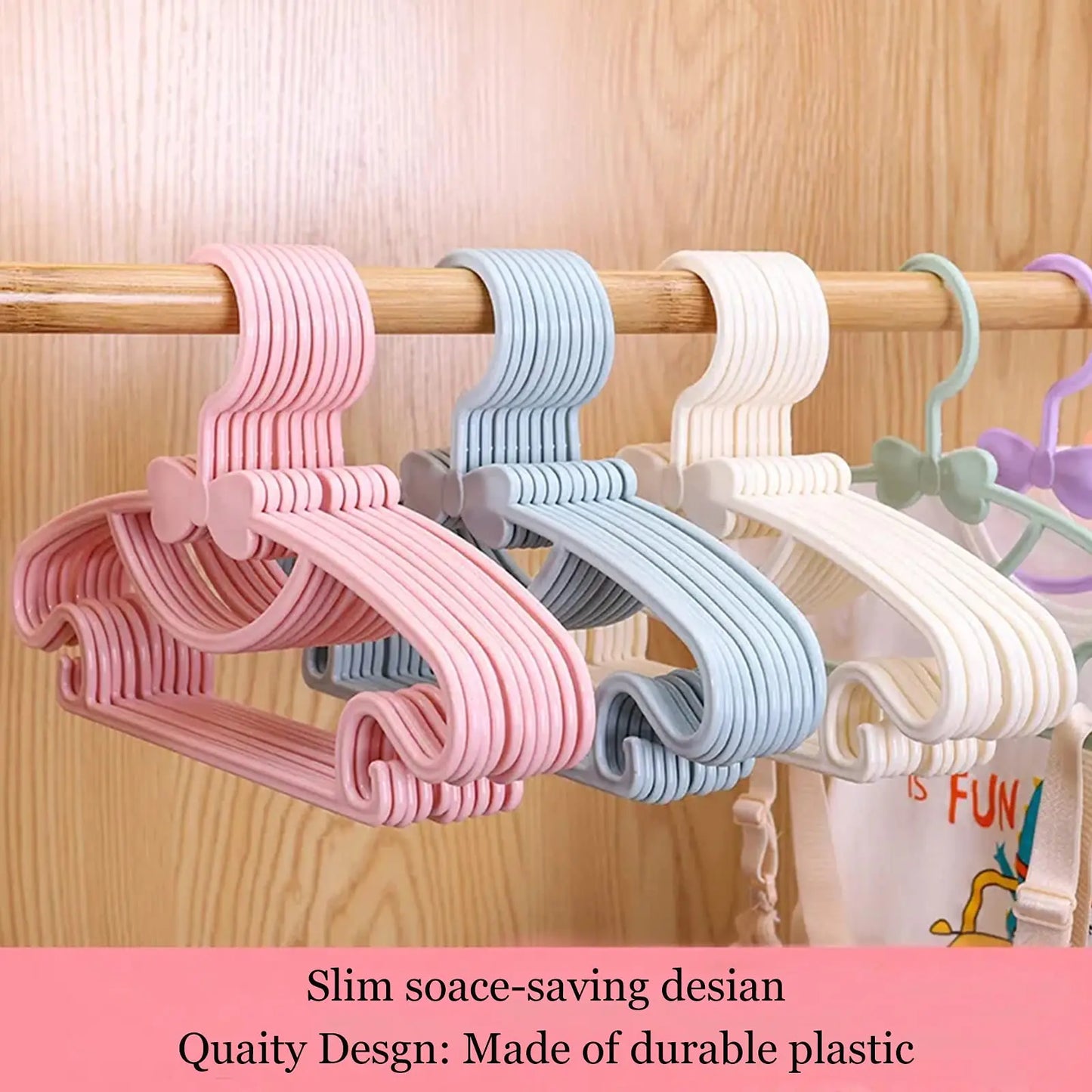 10Pcs Baby Hangers - Non-Slip Kids Baby Clothes Hangers for Infant Pants Perfect Organization for Stress-Free Moms