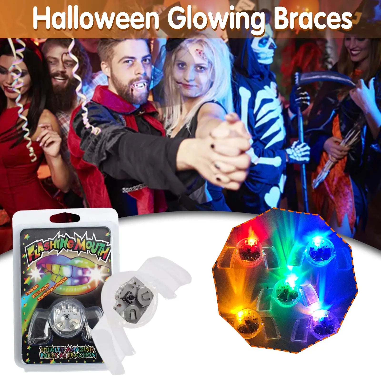 LED Glow Teeth Braces – Halloween Party Light-Up Toy - SweetPeaShop