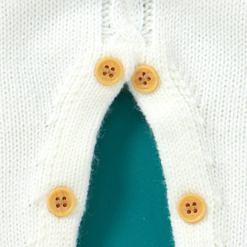 Christmas Newborn Baby Romper & Hat Set - Knit Long Sleeve Elk Jumpsuit Outfit - SweetPeaShop