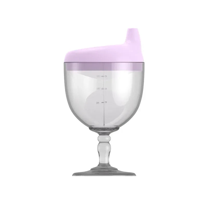 Elegant Wine Glass Baby Bottle – Inspired Infant Feeding Goblet for Effortless Milk Drinking - SweetPeaShop