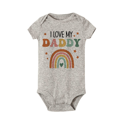 I Love Mummy & Daddy Rainbow Printed Newborn Baby Bodysuit - SweetPeaShop Exclusive