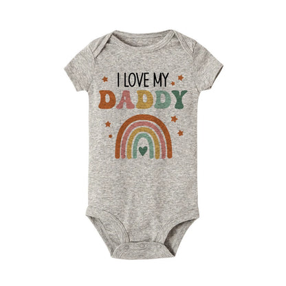 I Love Mummy & Daddy Rainbow Printed Newborn Baby Bodysuit - SweetPeaShop Exclusive