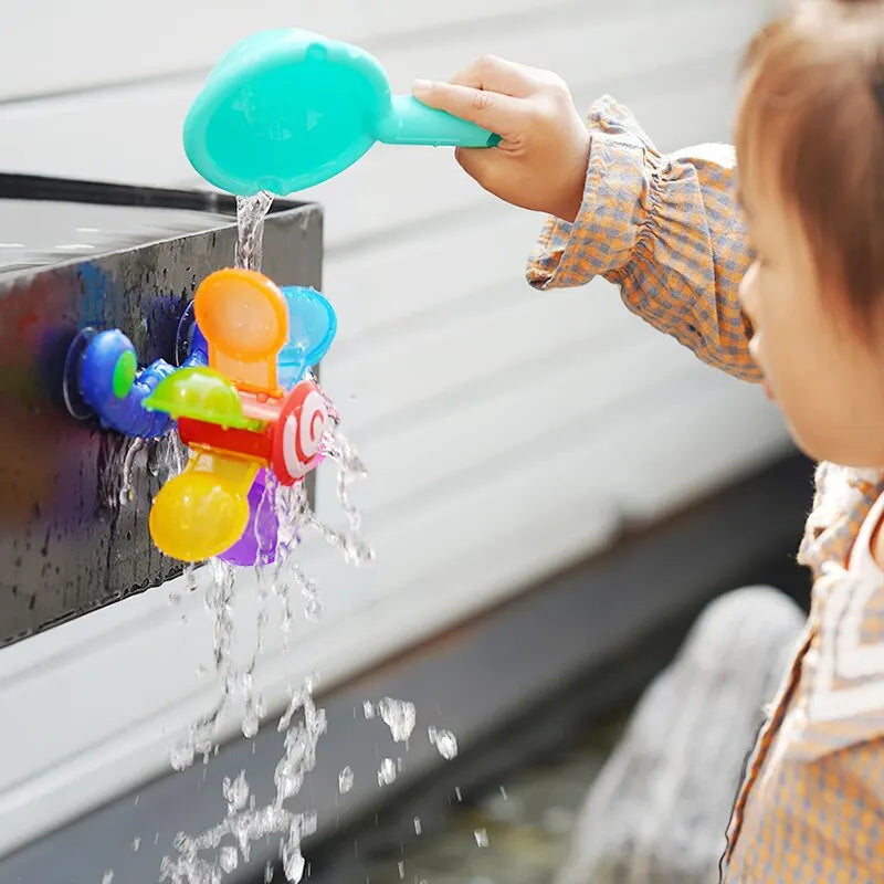 Colorful Waterwheel Bathing Sucker Baby Bath Toy - Water Spray Play Set for Kids - SweetPeaShop