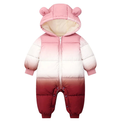 Newborn Baby Winter Warm Hooded Down Romper Jacket Snowsuit – SweetPeaShop Exclusive