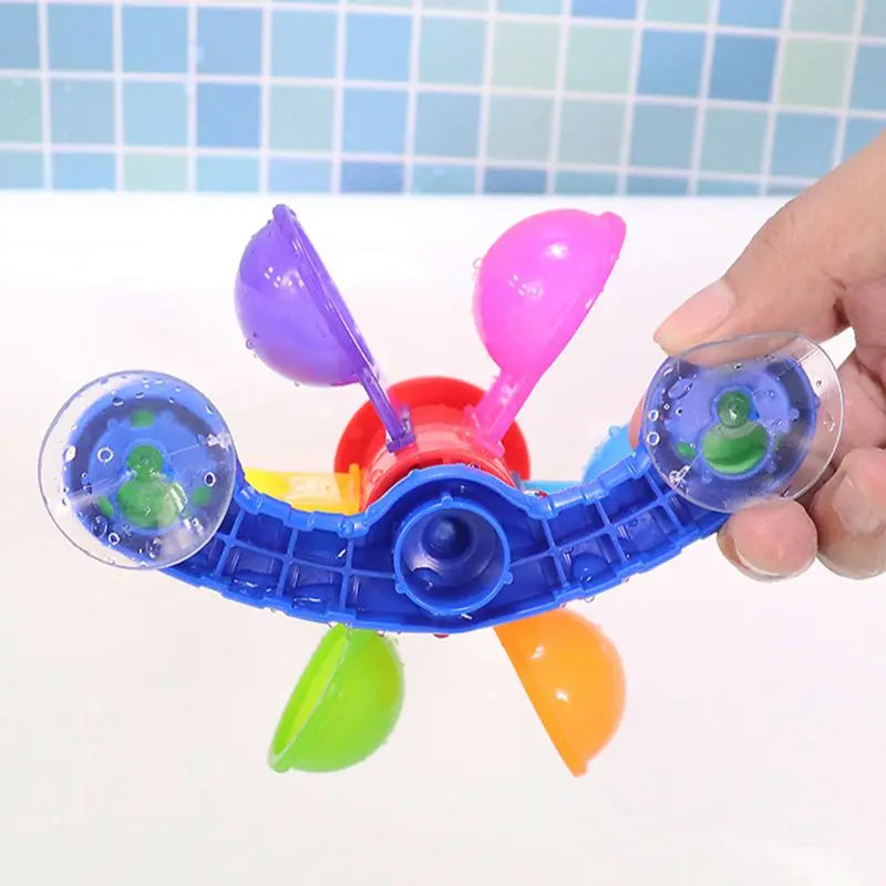 Colorful Waterwheel Bathing Sucker Baby Bath Toy - Water Spray Play Set for Kids - SweetPeaShop