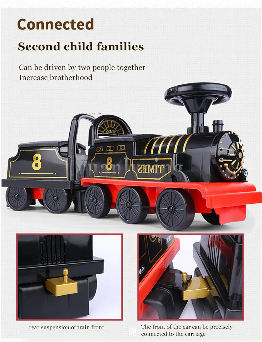 Child Electric Train Riding Toy with Rail Car Set – Perfect Christmas Gift for Kids - SweetPeaShop