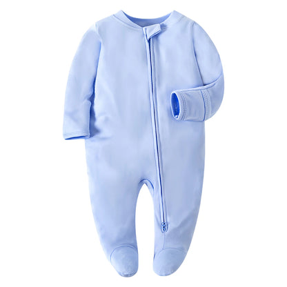 Newborn Baby Footed Sleepwear - Soft Cotton Zipper Pajamas for Infants - SweetPeaShop