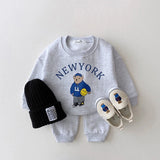 New York Baby Bear Sweatshirt & Cotton Sports Pants Set