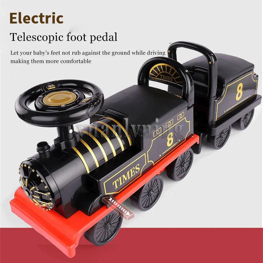 Child Electric Train Riding Toy with Rail Car Set – Perfect Christmas Gift for Kids - SweetPeaShop