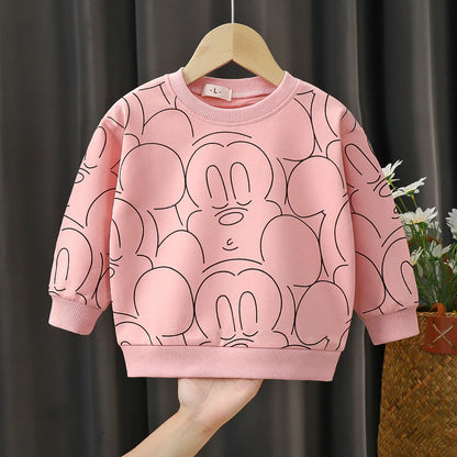 Disney Mickey Long Sleeve Sweatshirt – Unisex Baby & Toddler Pullover – Warm Cotton Crewneck Top for Girls & Boys – Winter Fashion - SweetPeaShop