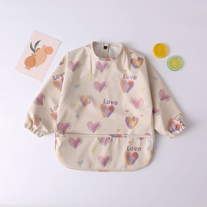 Long-Sleeve Waterproof Baby Bib with Pocket – SweetPeaShop Exclusive