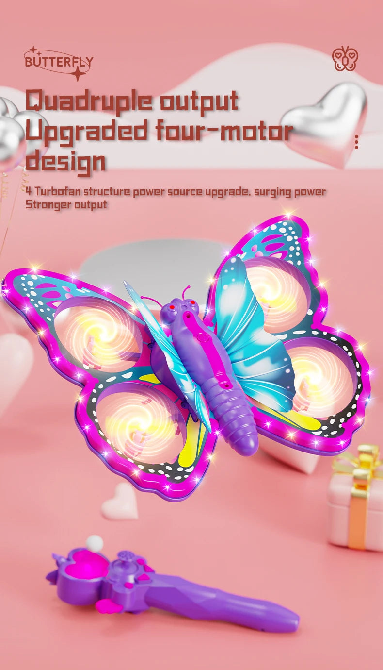 New V40 Glitter Butterfly Remote Control Aircraft 2.4GHz Gravity Sensing Mini Drone RC Quadcopter Children's Toy Gift - SweetPeaShop