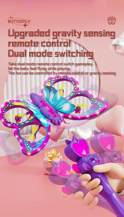 New V40 Glitter Butterfly Remote Control Aircraft 2.4GHz Gravity Sensing Mini Drone RC Quadcopter Children's Toy Gift - SweetPeaShop