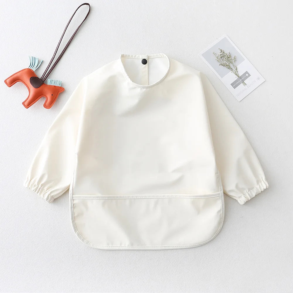 Long-Sleeve Waterproof Baby Bib with Pocket – SweetPeaShop Exclusive