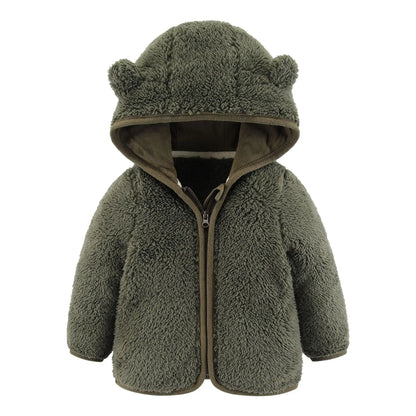 Baby Bear Ears Fleece Jacket - Winter Warmth Outerwear for Toddlers (0-2 Years) - SweetPeaShop