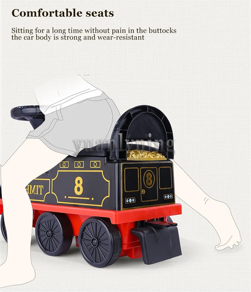 Child Electric Train Riding Toy with Rail Car Set – Perfect Christmas Gift for Kids - SweetPeaShop