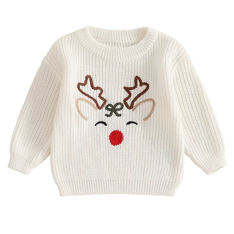 Cozy Reindeer Baby Sweater – Perfect for Winter Warmth and Festive Fun