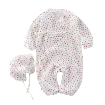 Baby Muslin Cotton Long Sleeve Romper - Unisex Newborn Jumpsuit - SweetPeaShop