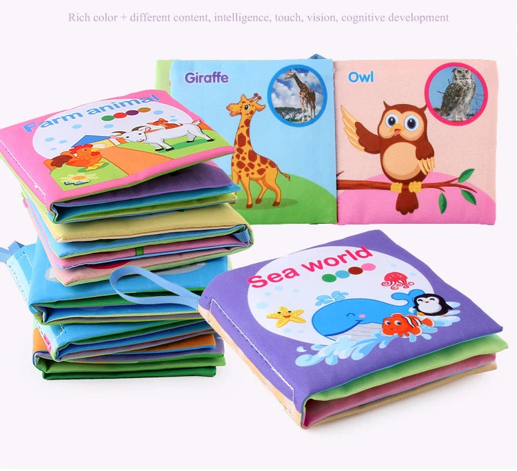 Baby Soft Cloth Animal Family 3D Cognitive Book - SweetPeaShop