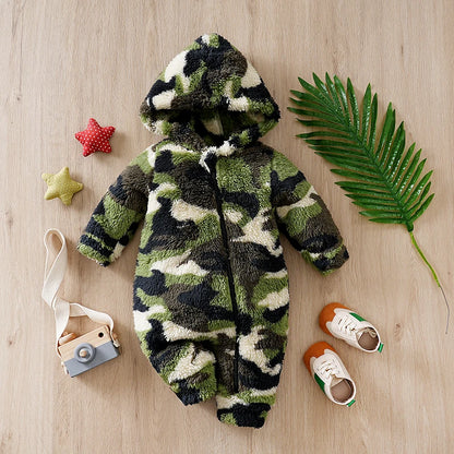 Army Fleece Baby Romper - SweetPeaShop