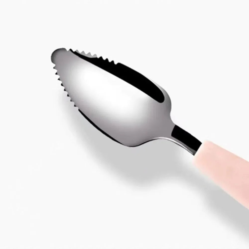 Serrated Stainless Steel Baby Fruit Scraping Spoon – Infant Feeding Gadget