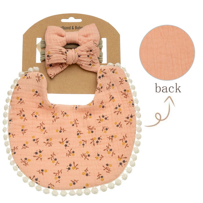 Floral Baby Bib & Headband Set - SweetPeaShop Exclusive