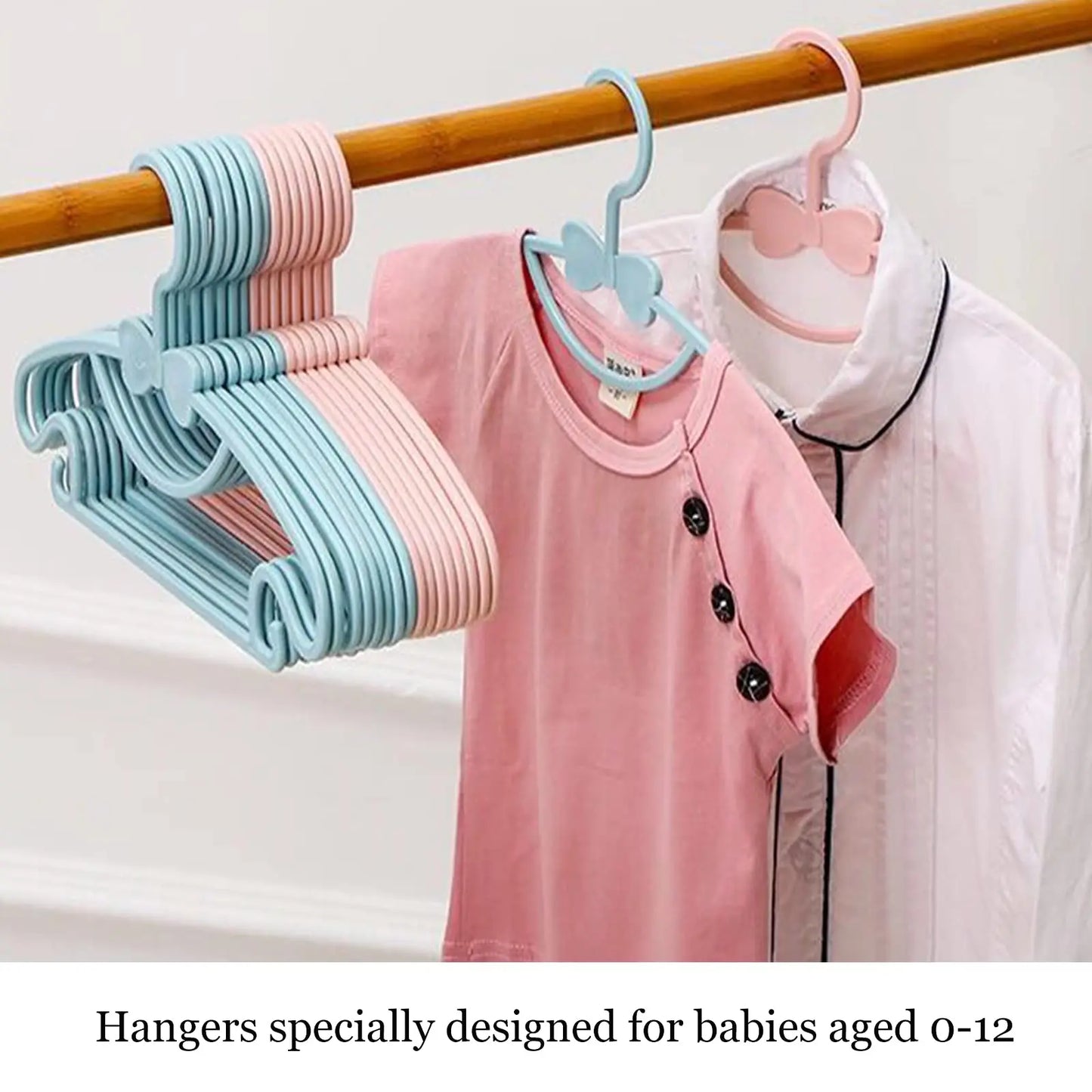 10Pcs Baby Hangers - Non-Slip Kids Baby Clothes Hangers for Infant Pants Perfect Organization for Stress-Free Moms